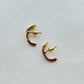 Blue Sky - Lobe Hugger Studs - Gold Tone