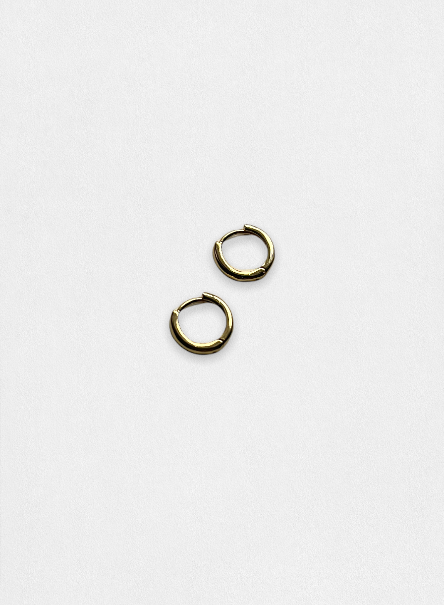 Blue Sky - Gold Dipped Teeny Hoops